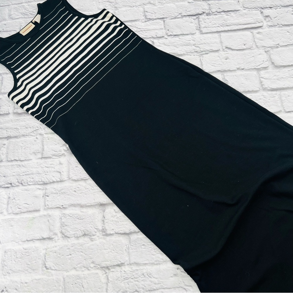 Vintage 90's Expressions Black and White Maxi Dress Size Small Fitted Sleeveless